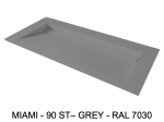 Plan vasque Design caniveau, sur mesure, Largeur 100 à 200 cm x Profondeur 40 à 60 cm, résine minérale ACRYSTONE® SOLID-SURFACE Finition lisse, Livraison Offerte et Rapide.